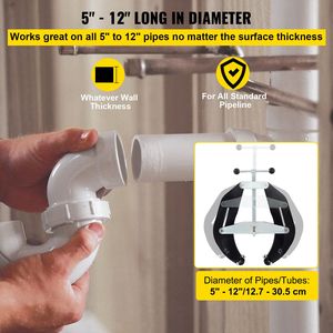 High Strength Ultra <b>Quick</b> Acting Screw <b>Clamp</b> Lightweight Steel Pipe Alignment Tool 5 to 12 in Pipe <b>Clamp</b> - Product Image 5