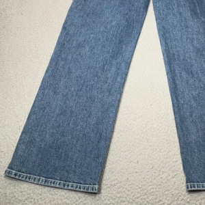 Vaqueros vintage lavados de cintura alta y pierna ancha para mujer, pantalones de mezclilla holgados y rectos, ideales para figuras curvilíneas, estilo casual y urbano. - Product Image 3