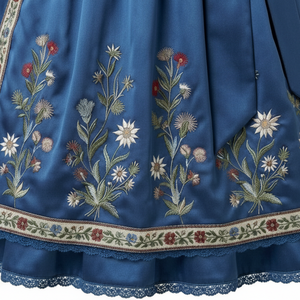 Nouvelle robe Dirndl décontractée imprimée et respirante pour femme, style Oktoberfest allemand, broderie unie, longueur genou, sans manches - Product Image 6