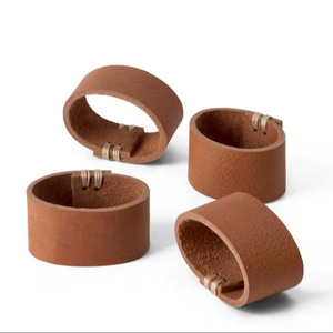 Anillos de Servilleta de Cuero Duraderos para Mesa de Comedor, Accesorios Reutilizables para Servilletas para el Hogar, Cocina y Eventos - Product Image 1