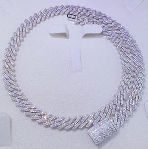 Popular Style Square Shape Hip Hop <b>Iced</b> <b>Out</b> 925 Silver Moissanite Diamond Pass Diamond Tester Miami Cuban <b>Chain</b> Necklace for Men - Product Image 1