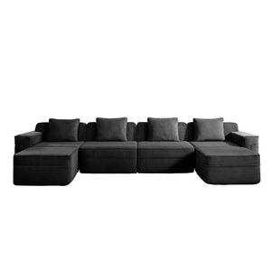 Divano Sezionale Moderno Modulare a 4 Posti a U Senza Struttura, Divano Profondo Effetto Nuvola per Soggiorno, Design Contemporaneo Entusiasmante - Product Image 4