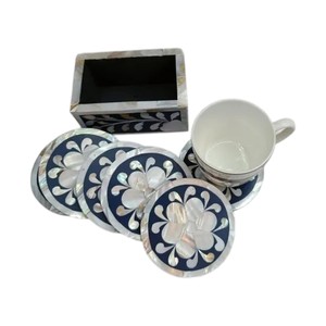 Elegant Shell Inlay <b>Drink</b> <b>Coasters</b> for Home Decor - Product Image 4