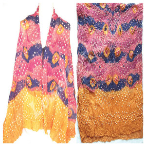 Pañuelo Tie Dye Jamnagri con Patrón Tradicional Indio Estilo Bandhani, Diseño Textil Vibrante Hecho a Mano para Accesorios de Moda - Product Image 2