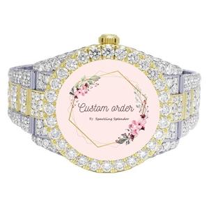 Reloj Automático de Lujo Personalizado con Moissanita para Hombre y Mujer, Correa Brillante, Analógico, con Certificación de Diamantes, Diseño Elegante - Product Image 3