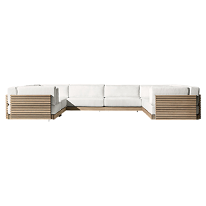 Sofá Seccional Premium para Exteriores, Estilo Contemporáneo, Estructura de Madera de Teca Indonesia, Sofá de Patio para Todo Clima, Muebles de Lujo para Resort - Product Image 3
