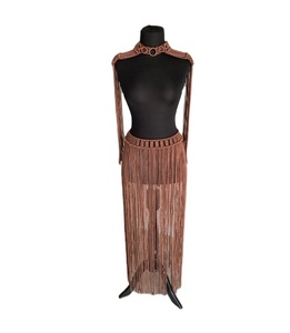 Costume de festival BRIDE TO BE coton tissé à la main Festival vêtements Bustier haut court femmes macramé robe de plage - Product Image 2