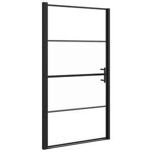 Negro 39,4 \ "x70.1 \" Puerta de ducha de vidrio templado medio esmerilado - Product Image 2