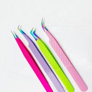 Pinzas multipunto de precisión para extensiones de pestañas Color personalizado Herramienta de belleza económica sostenible Hecho de acero inoxidable - Product Image 1