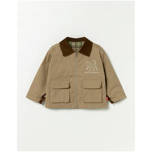 Chaqueta Premium Coreana OZKIZ para Niños FJ02, Tela de Lona con Decoración Bordada, Moda para Niños de 2 a 6 Años, Venta al Por Mayor para Primavera/Otoño - Product Image 1