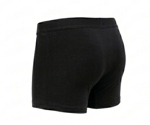 Boxers noirs pour homme en tissu tricoté, confortables, lavables en machine, coupe classique - Product Image 5