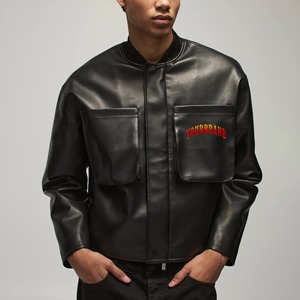 แจ็คเก็ตหนังวัวแท้ 100% แบบ Varsity Letterman คลาสสิค สไตล์เบสบอล พร้อมดีไซน์สั่งทำพิเศษสำหรับผู้ชาย - Product Image 5