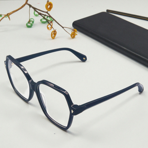 Khái niệm thiết kế mới bền bỉ thời trang gọng kính khung hình kim cương đen rắn Acetate hình chữ nhật với UV400 ống kính - Product Image 5