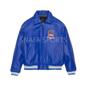 เสื้อแจ็คเก็ตหนัง Avirex ปักลายสไตล์สตรีทแวร์สำหรับฤดูหนาว บรรจุภัณฑ์แบบกำหนดเอง เสื้อแจ็คเก็ตหนัง Avirex - Product Image 6