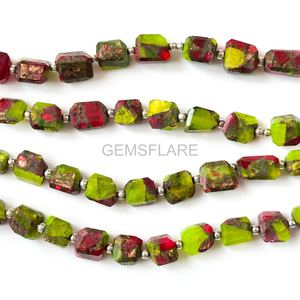 Cuentas facetadas de turquesa verde rubí Mohave de 5x7-6x8MM, cuentas de cobre turquesa pulidas de 8 pulgadas para fabricación de joyas, venta al por mayor - Product Image 6