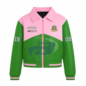 Alpha |   Kapa |   Veste de course Alpha AKA Sorority avec fermeture éclair, coton de haute qualité, motif flamme, veste de pilote personnalisée - Product Image 2