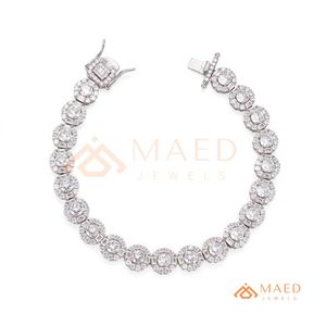 Pulsera de Cadena de Eslabones de Moissanita Chapada en Oro y Plata, Joyería de Lujo, Regalo para Aniversario de Bodas, Uso Diario Elegante - Product Image 5