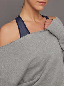 Sudadera de invierno para mujer, talla grande, acogedora, de tela de rizo suave, poliéster/algodón, forro polar de 280 g, sexy, con hombros descubiertos, al por mayor - Product Image 4