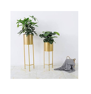 Gold Luxury Brass Planter Pot for Home Office Garden Decoration-Self Watering Eco-Friendly Indoor/Outdoor Planters - Product Image 1