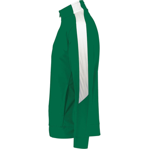 Veste de survêtement unisexe verte à cordon de serrage, col montant, style sportif décontracté pour l'hiver, respirante, en polyester, avec poches latérales - Product Image 4