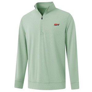 Sudadera barata con cremallera de un cuarto para hombre, con logo personalizado, 100% poliéster, ropa cómoda para estar en casa, sudadera básica de mezcla de algodón con cremallera de un cuarto para hombre - Product Image 1