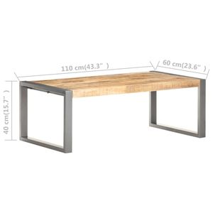 Tavolino da Caffè in Legno di Mango Grigio Resistente, Arredamento Durevole ed Elegante - Product Image 6