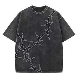 Custom Women's Graphic Acid Wash T-Shirt Oversized <b>Vintage</b> Mineral Washed Heavyweight Streetwear Cotton <b>Tee</b> - Product Image 2