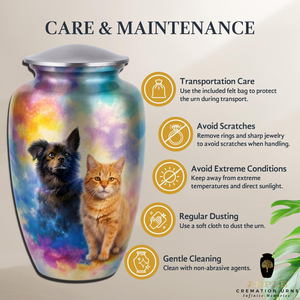 Multi-Pet Aluminum Urn for Dog & <b>Cat</b> Ashes <b>Memorial</b> Cremation 220 Cubic Inch Capacity Eco-Friendly & Durable - Product Image 5