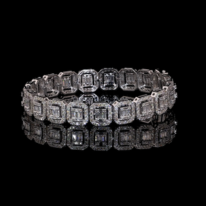 Pulseras de Cadena con Eslabones de Esmeralda Personalizadas, Estilo Hip Hop, con Diamantes Moissanite VVS Certificados por IGI, en Oro Rosa, Joyería Fina, Regalo para Hombre - Product Image 3