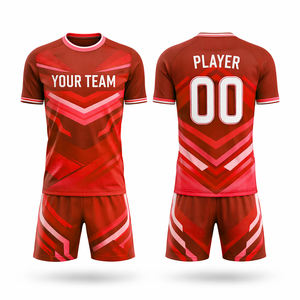 Diseño Personalizado Rojo Blanco Elegante Uniforme de Fútbol de Manga Larga de Alta Calidad Kits OEM de Fábrica 100% Poliéster Antibacteriano - Product Image 3