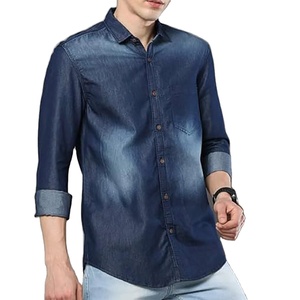 New Fashion D-Ride Moto Mens Denim Jean <b>Shirts</b> 100% Cotton Breathable Quick Dry Stand Collar Covered Button Full Sleeve <b>Gothic</b> - Product Image 1