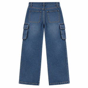 Pantalon cargo en jean vintage délavé léger et solide pour homme, coupe droite, respirant, écologique, décontracté, taille XL, vente en gros - Product Image 2