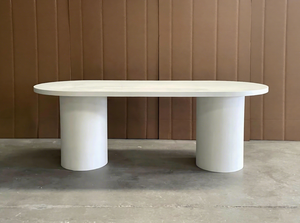 2026 अनुकूलित सूक्ष्म सीमेंट पेंटिंग अंडाकार लकड़ी के डाइनिंग टेबल निर्माता के न्यूनतम प्रभाव भोजन कक्ष फर्नीचर - Product Image 6