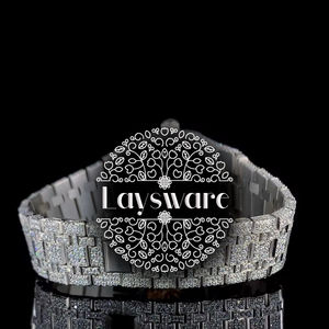 Reloj de Pulsera Mecánico Automático de Lujo con Diamantes de Moissanita para Hombre, Estilo Moneda, Correa de Acero Inoxidable, Movimiento Japonés, Iced - Product Image 4