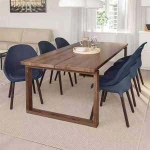 Solid Wood Dining <b>Table</b> Set Rectangular Modern Wooden <b>Table</b> Thick Box Leg Minimalist Clean Line Mid Century Dining Furniture - Product Image 6