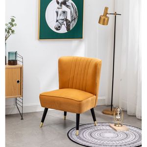 Poltrona Decorativa Elon in Velluto Dorato Contemporaneo per Soggiorno - Product Image 4