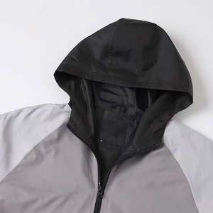 Custom Logo Reflective Print Running <b>Jacket</b> <b>Men's</b> waterproof Shell Hooded <b>Jacket</b> Coat Nylon Windbreaker Zip <b>Jacket</b> for <b>Men</b> - Product Image 3