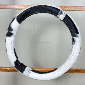 Housse de volant de voiture en cuir de vachette de haute qualité, cuir véritable, antidérapante, vente directe d'usine - Product Image 3