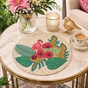 Napperons de table élégants brodés de perles, faits à la main, accessoires décoratifs pour la salle à manger, pour la décoration moderne de la maison, des mariages et des événements - Product Image 2