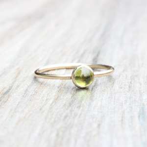 Peridot Ring August Birthstone <b>Stacking</b> Ring 925 Sterling Silver 14k Gold Plated Minimalist Women Jewelry Wholesale - Product Image 6