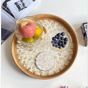 Classic Rattan Storage Trays Handcrafted Portable Single Tier for Balcony - Product Image 2