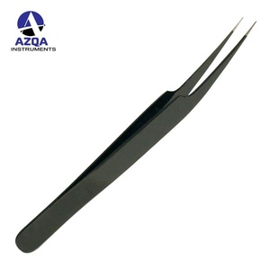 Pinzas Profesionales Antiestáticas de Color Negro Mate para Extensión de Pestañas, con Punta de Precisión, Herramienta para Aplicación de Pestañas - Product Image 4