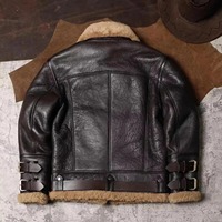 Chaqueta Bomber B3 Personalizada para Hombre, Chaqueta de Aviador de Cuero Genuino Marrón, Chaqueta de Vuelo Vintage RAF de la Segunda Guerra Mundial para Hombre OEM