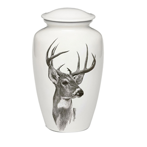 Urne en laiton de crémation en métal brillant blanc classique Style américain Conception de lion commémorative funéraire adulte pour cendres humaines - Product Image 3