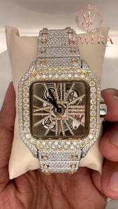 Reloj de Acero Inoxidable con Incrustaciones de Diamantes Moissanite para Hombre, con Brazalete Ajustable y Estilo de Joyería de Moda, Venta al Por Mayor - Product Image 1