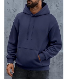 Nueva Colección Sudadera con Capucha para Hombre, 100% Algodón, Forrada, Manga Larga, Cuello Caído, Color Sólido, Cómoda, Tallas Grandes, Personalizable - Product Image 3