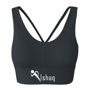 custom high impact fitness crop <b>top</b> sport bras gym black stretchy <b>cross</b> back breathable adjustable yoga sports bra - Product Image 5