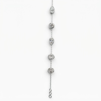 Magnifique bracelet tennis en or blanc 14 carats avec diamants de laboratoire ovales et ronds de 6,23 carats pour femme - Cadeau pour les occasions festives