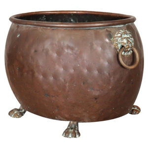 Pot de fleurs vintage en cuivre avec finition patine verte, matériau en cuivre martelé, tôle de cuivre patiné, décoration pour la maison et le jardin - Product Image 6