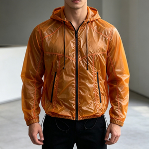 Men's Hooded Windbreaker Jacket Lightweight <b>Waterproof</b> Nylon Full Zip Casual Streetwear Spring <b>Coat</b> - Product Image 4